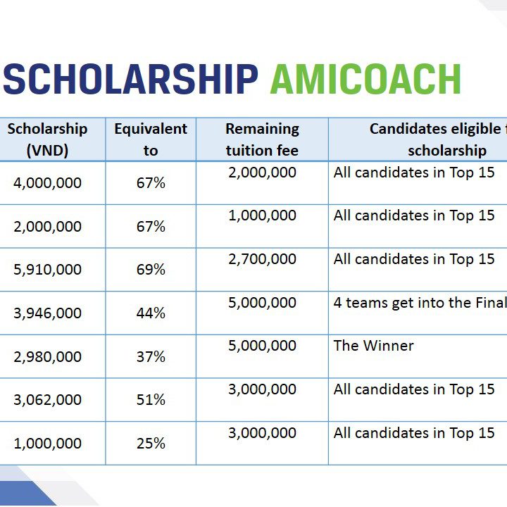 AMICOACH scholarship